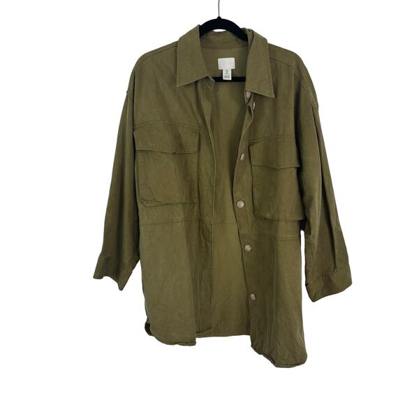 H&M Jackets & Blazers - H&M Shacket Utility Jacket Cotton and Lyocell Oversized M